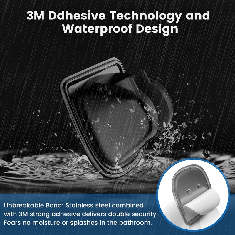 Strong Adhesive Shower Head Holder Stainless Steel Adjustable Shower Head