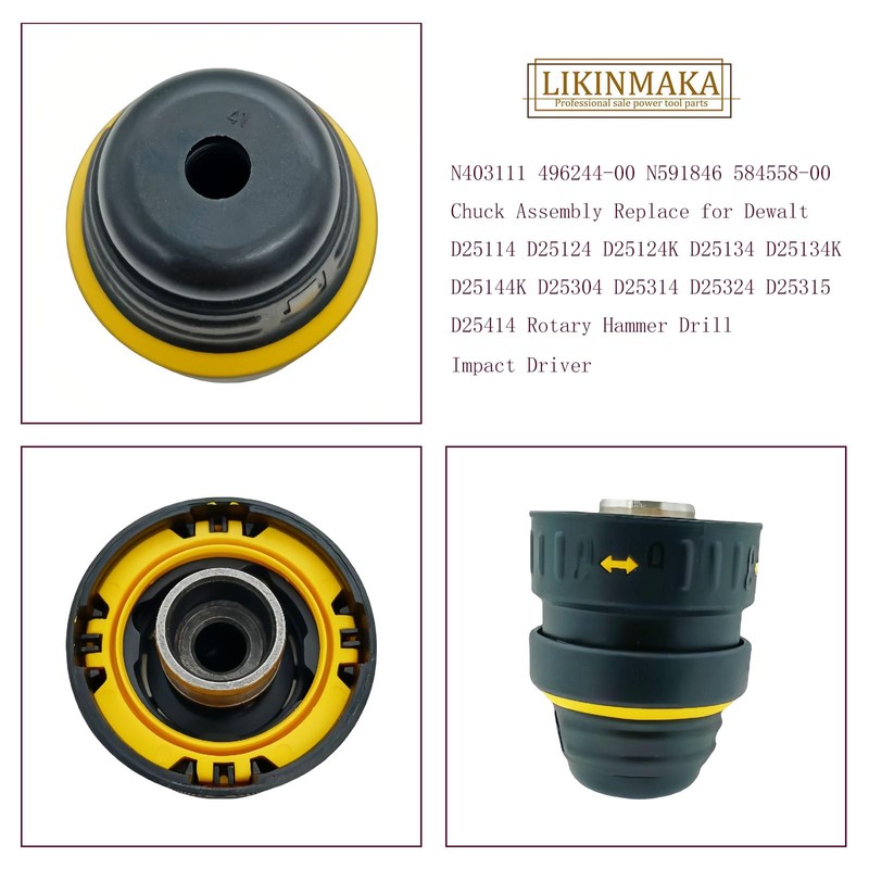 N403111 496244-00 N591846 584558-00 Chuck Assembly Replace for Dewalt D25114