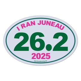 Charmed Running Brand I Ran Juneau Marathon 26.2 Car Magnet with Custom Year Option