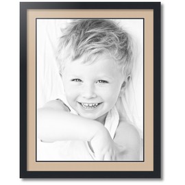 Art to Frames Double-Multimat-654-782/89-FRBW26079 Collage Photo Frame Double Mat with 1-18x24 Openings and Satin Black Frame