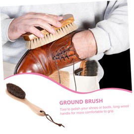 PACKOVE Wooden Handle Static Brush for Polishing Shoes and Clothes Durable Horse Hair Bristle Cleaner Tool for Efficient Cloth Care and