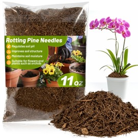 MAQIHAN 11 OZ Rotting Pine Needles Mulch for Orchid - Organic Mulch for Garden Mulch for Landscaping Orchid Potting Mix Mulch for Indoor Potted Plants