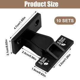 10 X Keku Push in Plinth Fasteners Fittings Press Fit Panel Clips ABS Quick Fitting Furniture Panel Board Connector for Kitchen Cabinets Wardrobe Bed Table