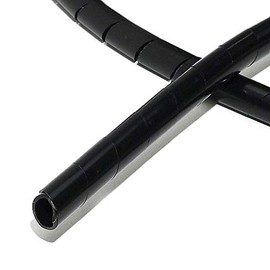 Spiral Tube, Bag Included, 16.3 ft (5.0 m), Inner Diameter 0.2 inch (6 mm), Outer Diameter 0.3 inches (8 mm), Outdoor Weather Resistant, KS-6B, Black