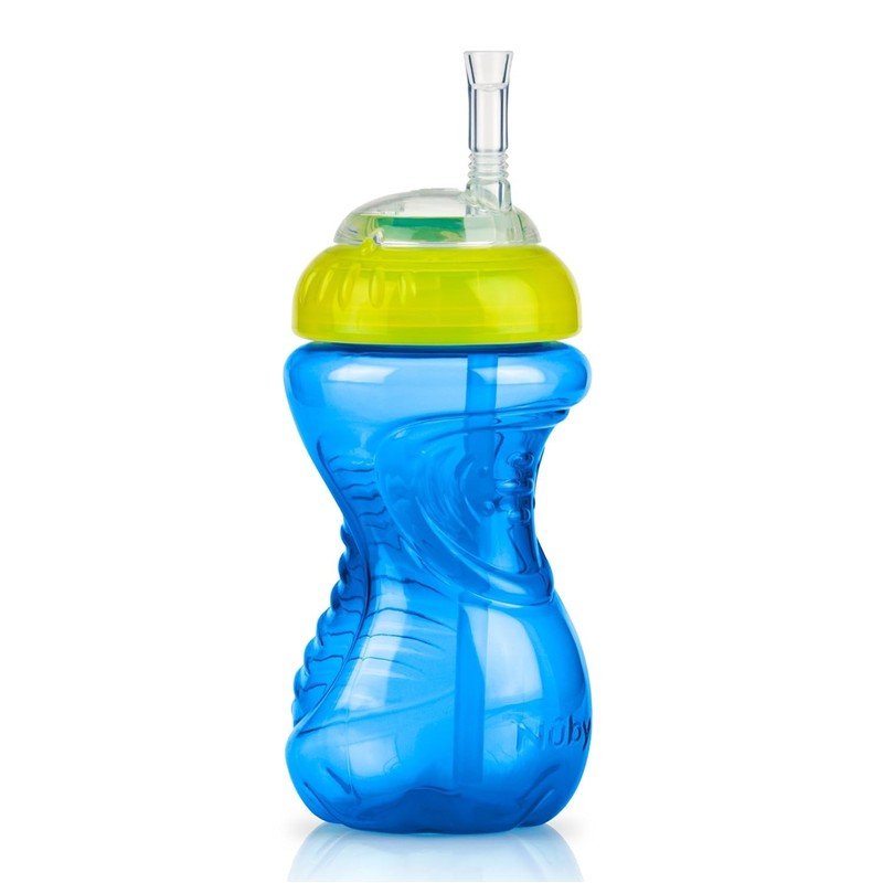 Nuby No-Spill Soft Straw Easy Grip Sippy Cup for Girls