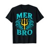 Mer Bro Ocean Trident Waves With Aqua Lettering T-Shirt