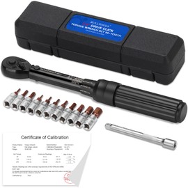 BULLTOOLS 1/4 Inch Drive Click Torque Wrench Set, 90-tooth Bike Torque Wrench 2.26-22.6Nm/20-200In.lb Dual-Direction Inch Pound Torque Wrench, TW08-01