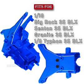 BRCatWPark RC Aluminum Front Rear Upper Gearbox Covers & Shock Tower Upgrades Part for 1/10 Granite/Senton/Big Rock 3S BLX(Mega550),1/8 Typhon 3S BLX(Mega550),Replace Part#AR320399,Navy Blue