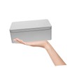 WOONEKY Rectangular Tin Box with Lid Versatile Tinplate Storage for