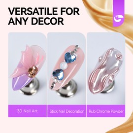Gelike ec 3D Sculpture Nail Gel - Pink Multifunctional Rhinestone Nail Gel 3D Gel Nail Art for Nail Charms Nail Design Sculpting Nail Decoration Manicure Nail Modeling DIY at home