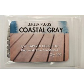 Lehzer Plugs New 1/4" Composite Deck Plugs - "ArmorGuard - Coastal Gray"
