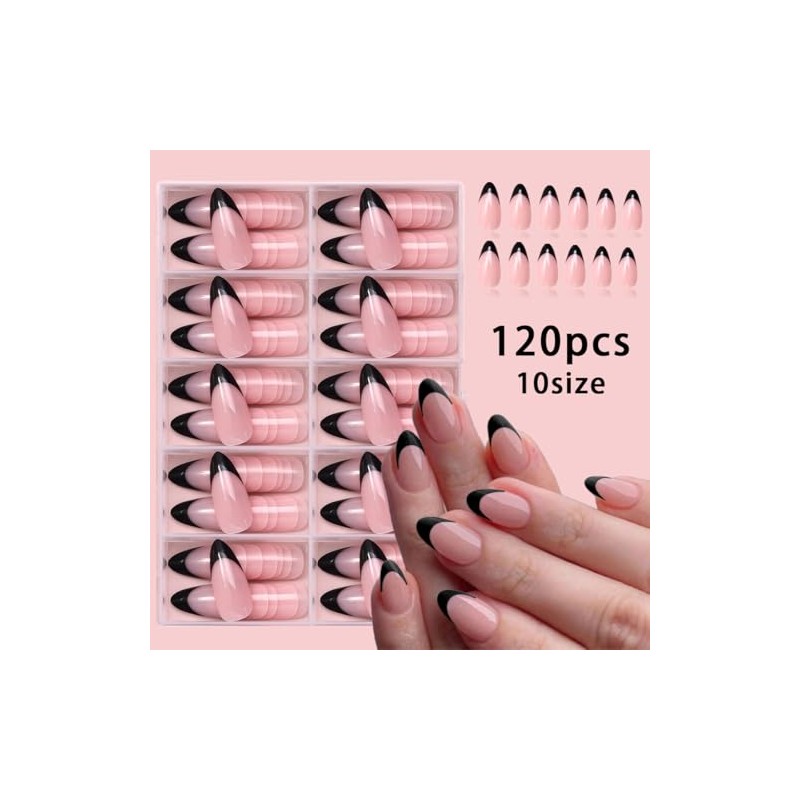 120 Piezas Uñas Postizas, Uñas Postizas Cortas, Uñas Press On