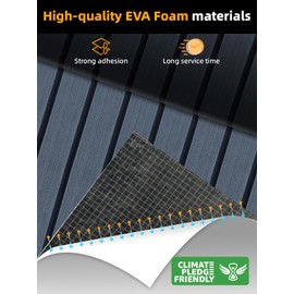 FOCEAN Boat Flooring EVA Foam Boat Decking Faux Teak Marine Flooring Marine Mat Sheet for Motorboat RV Yacht Kayak Surfboard, 94.5''x 15.7'', Dark Grey with Black Lines