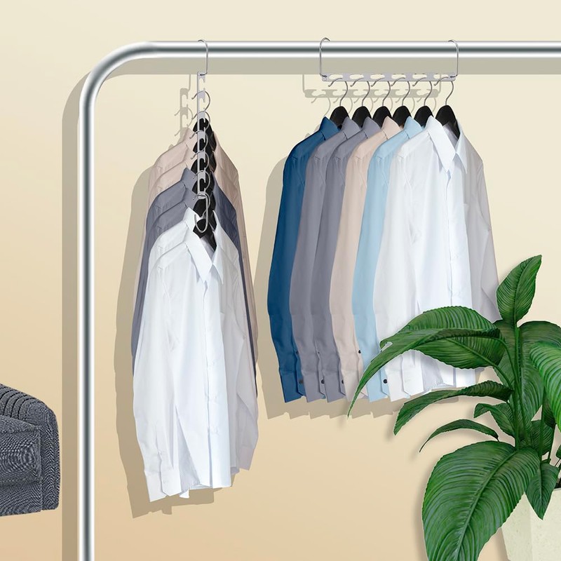 Lighterday 10 Pcs Space Saving Hangers,Magic Hangers Space Savers,Wardrobe Space