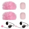 4 Pieces Mini Pink Microphone Windscreen, High-Density Headset Foam Mic