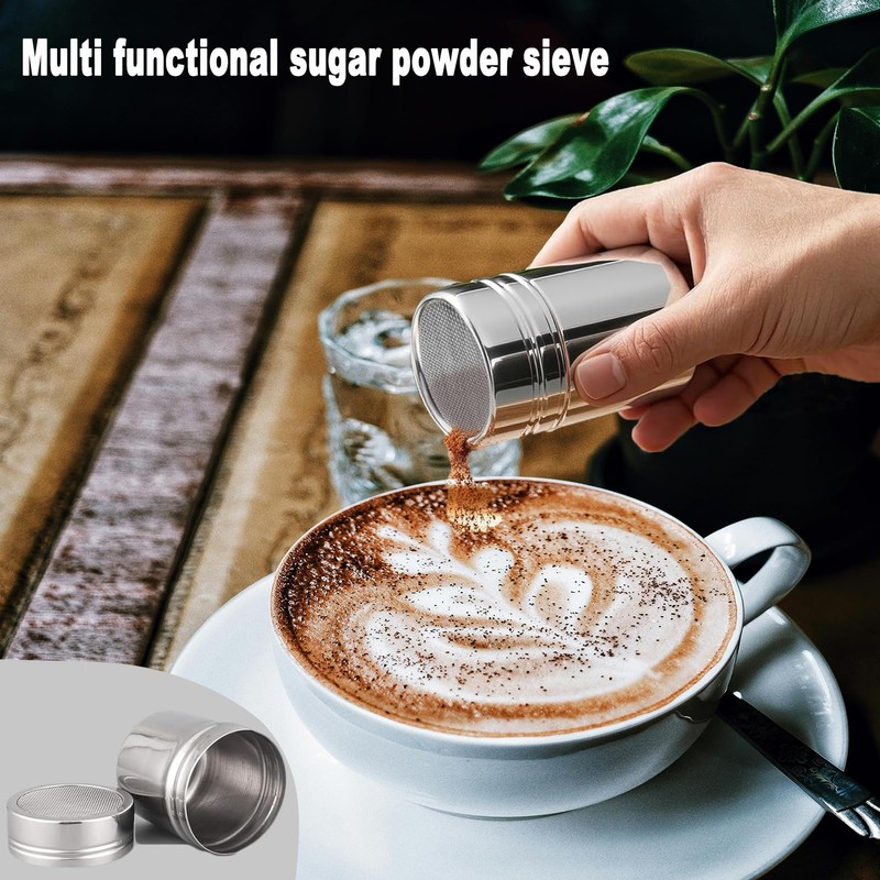 Flour Sifter, Stainless Steel 3 Cup Flour Sifters for Baking,