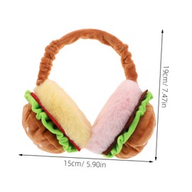 OATIPHO Cute Hamburger Cartoon Ear Warmers Foldable Thermal Earmuffs Fluffy Design for Outdoor Activities Winter Ear Covers for Cold Weather Protection