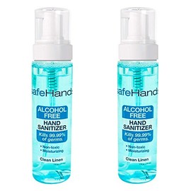 SafeHands #1 Alcohol Free Foam Hand Sanitizer Brand, Clean Linen, 7 Oz (2-Pack)