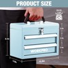 WORKPRO Portable Mini Tool Box, 2 Drawers Metal Tool Chest