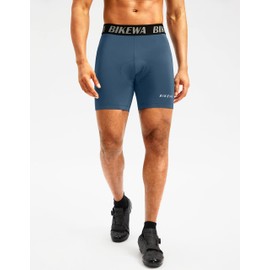 Men's 4D Padded Bike Shorts Cycling Underwear Biking Bicycle Road Riding Cycle Biker Padding Shorts for Men Side Pockets(Slate Blue,XXL)