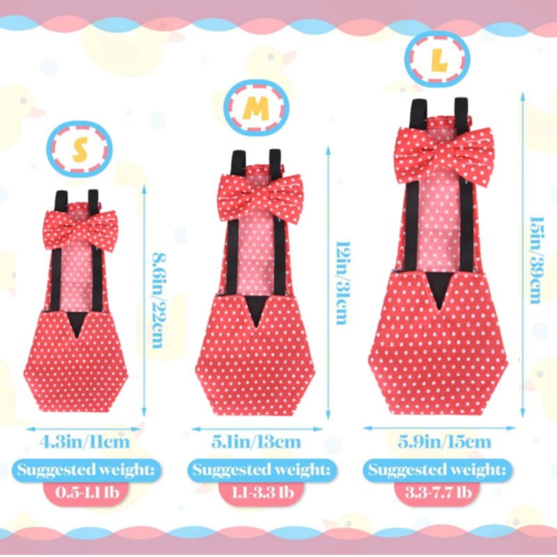 DoubleFill 6 Pcs Washable Chicken Diapers Reusable Pet Diaper with