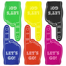 HAIKING Foam Finger, 6 PCS Foam Hand Cheerleading Mini Foam Fingers Bulk Sports with We're Number 1 (6 Color)