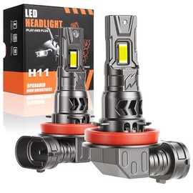 Faros LED H11 H9 H8 para Coche, Kit de Conversión 40000LM 150W, 500% Más Brillante 6500K Blanco Frío, Luces de Niebla o Baja, 2 Unidades