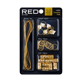 Red by Kiss Premium Luxury Braid Charms, Hair Decorative Accessories for Braids & Locs, Gold Silver Shiny, Lightweight & Durable (Luxury)