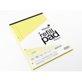 Silvine A4 Yellow Paper Dyslexia Refill Pad - Lined with Margin (100 Pages)