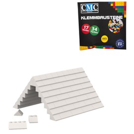 CMC imports 713 75 Building Blocks Roof Blocks Roof Slopes Ridged Tile Mix 6 Different Colours (White / 713)