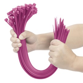 XINGO Pink 24 Inch Zip Ties Heavy Duty 100 Pack, 200 LBS Ultra Strong Plastic Wire Ties, Large Cable Ties Extra Long Tie Wraps, Indoor and Outdoor UV Resistant