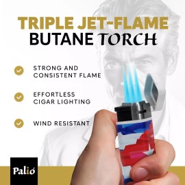 Triple Torch Lighter, Art by Charlie Turano III, One Nation Series, Cuba Flag