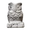 Loveliome 2.0" Natural White Howlite Turquoise Owl Bird Sculpture Statue