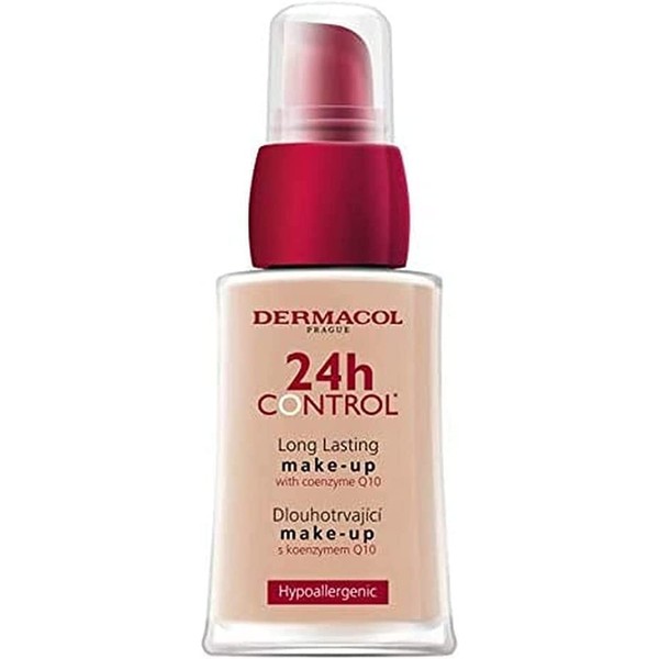 Dermacol 24H Control Covering Liquid Foundation with Coenzyme Q10 for Dry and Oily Skin, Long-Lasting and Touch-Resistant, No. 01, 30 ml