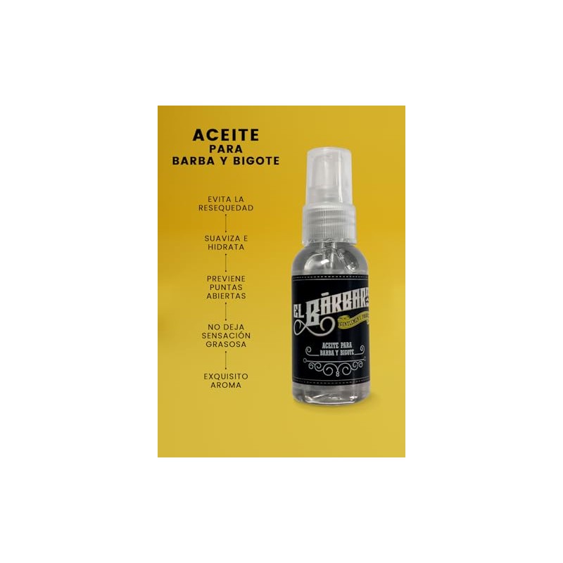 Aceite para Barba y Bigote, Con Aceite de Argán y