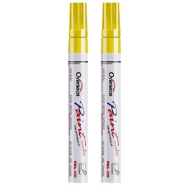 Permanent Paint Pens Yellow Markers - 2 Pack Single color Oil Based Paint Markers, Medium Tip, Quick Drying and Waterproof Marker Pen for Metal, Rock Painting, Wood, Plastic, Canvas, Mugs