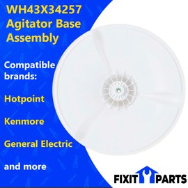 WH43X34257 Agitator Base Hybrid Assembly Compatible with General Electric Washer Replaces AP7193626 PS16743416 WH43X31239 WH43X25447 WH43X24357