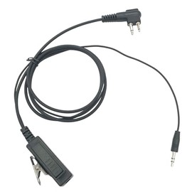 Pdflie Push-to-Talk M1 Cable with 3.5mm Female Adapter, PTT Mic for Motorola 2pin Radio Connecting to 3.5mm Headset