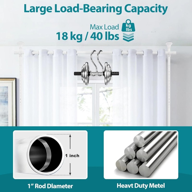 DEROFIT Room Divider Curtain Rods No Drilling–120"H x 114"W Floor