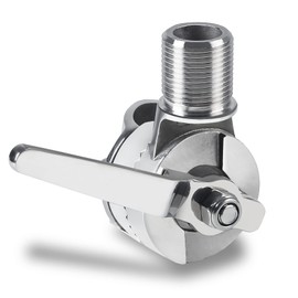 Marine VHF Antenna Mounts, Marine Antenna Base Mount, 316 Stainless Steel Adjustable Base Mount for Boat (Clamp-on Antenna), Silver.