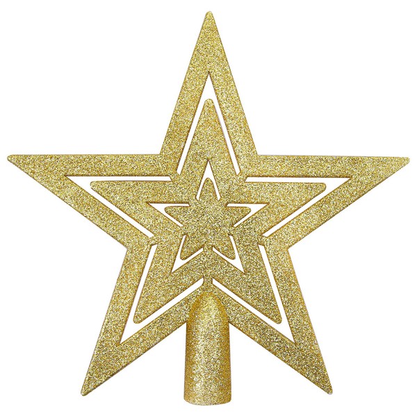 Aneco Mini Glitter Star Christmas Tree Topper Decoration Shatterproof Star Treetop for Christmas Tree Ornament
