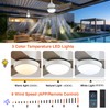 BZX Waterproof Outdoor Ceiling-Fan with Light - 42" Modern Ceiling