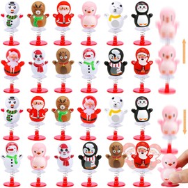 MGparty 24 Pack Christmas Jumping Popper Spring Toys Christmas Party Favors Toys for Kids Birthday Party Carnival Prizes Pinata Filler Classroom Rewards Treat Bags Gifts Poppers Toys Pop Up Critters