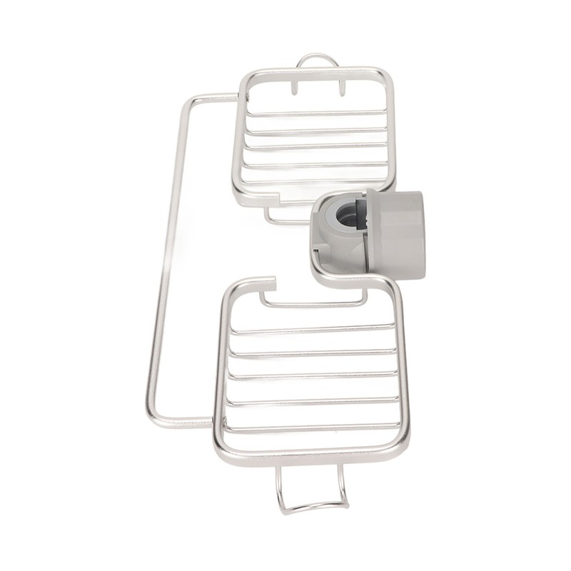 Faucet Storage Shelf Aluminum Plastic Two Containers with Towel Rod