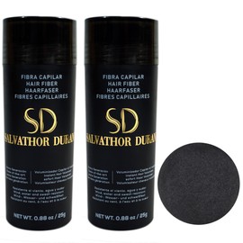 Salvathor Duran Hair Fibres 25 g - Scattered Hair for Hair Thickening Pack of 2 - Shuthair (Black)