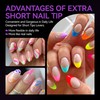 Gelike EC Extra-Short Almond Nail Tips, Full Coverage, XS Short