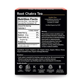 Organic Root Chakra Tea - Kosher, Caffeine Free, GMO-Free - 18 Bleach Free Tea Bags