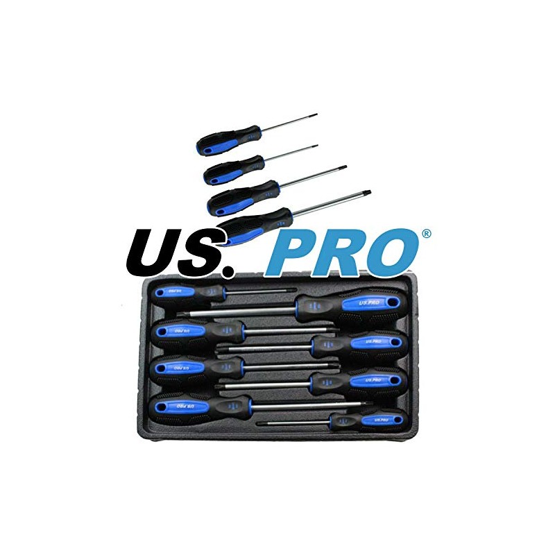 US PRO 8pc Tamper Proof Torx Screwdriver Set 1608