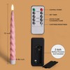 Girimax Pink Spiral Flameless Taper Candles with Remote, Flickering Battery