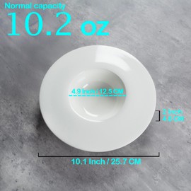 dingdaer Soup Plates Ceramics Rimmed Plates Set of 4, 10.2 Oz With Wide Rim Salad Bowls for Soup, Dessert,Spaghetti, for Kitchen and Eating, Microwave Dishwasher Safe, 10.1 Inch